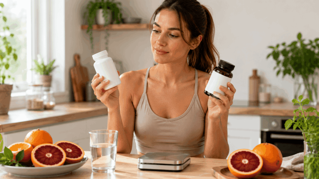 Une personne comparant les deux solutions