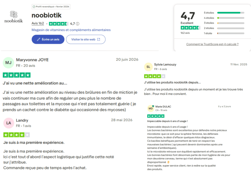 avis des clients sur Noobiotik