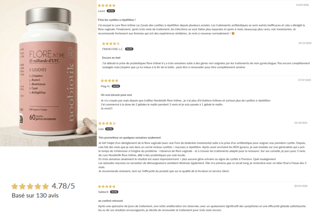 avis des clients sur Noobiotik Flore Intime
