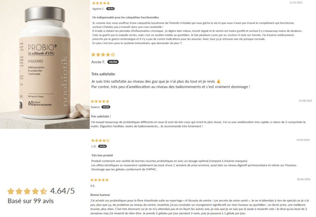 avis des clients sur Noobiotik Probio9