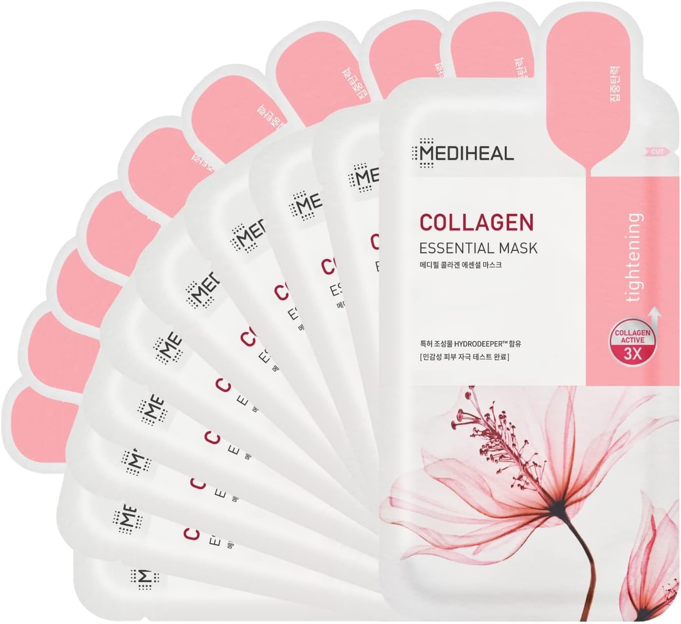 Mediheal Lot de 10 masques faciaux essentiels au collagène