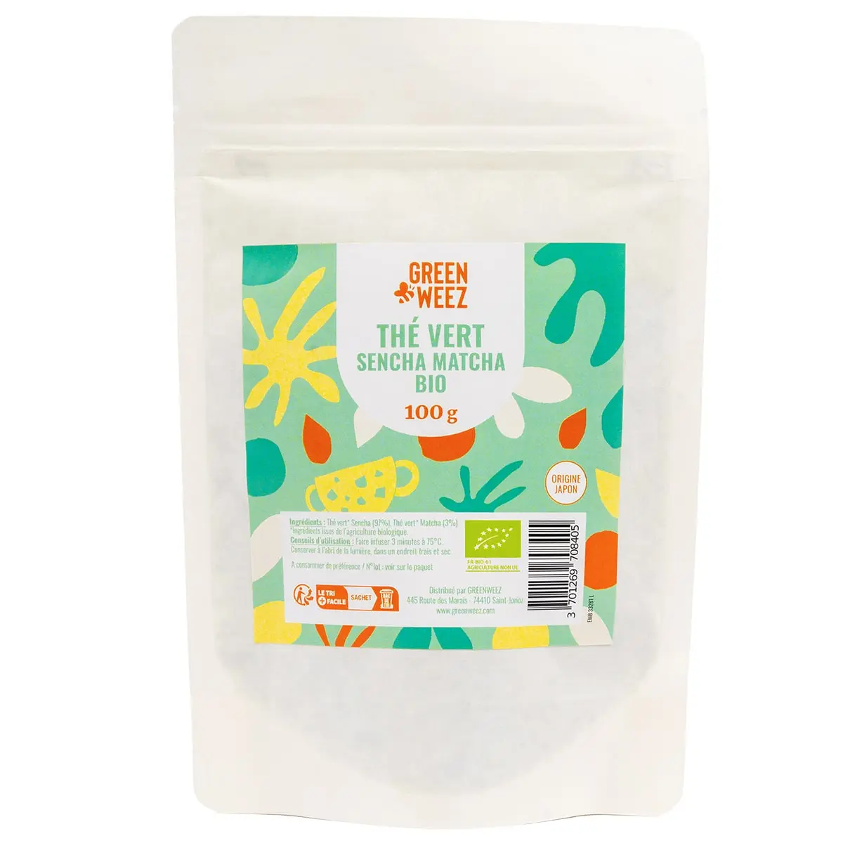 Greenweez Mélange Matcha Sencha Bio Japonais 100g