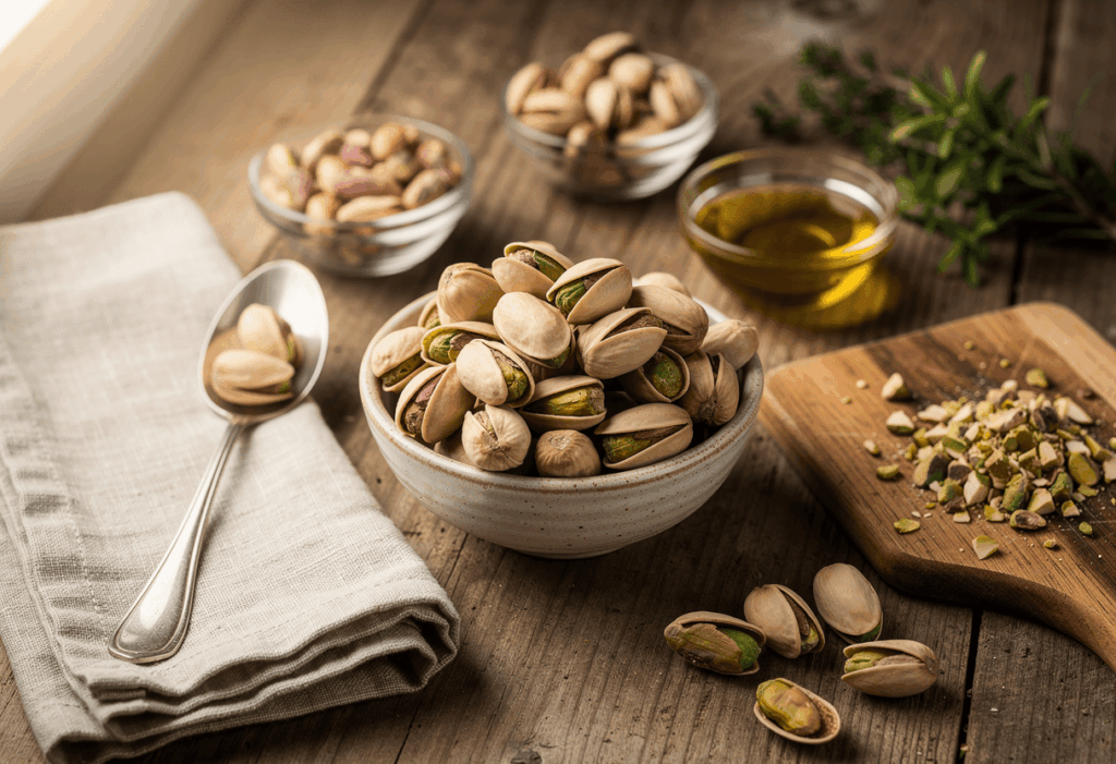 pistaches naturelles en coque et décortiquées