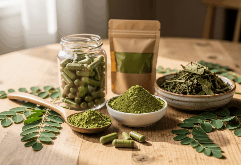 plusieurs compléments alimentaires à base de moringa