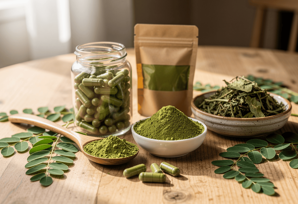 plusieurs compléments alimentaires à base de moringa