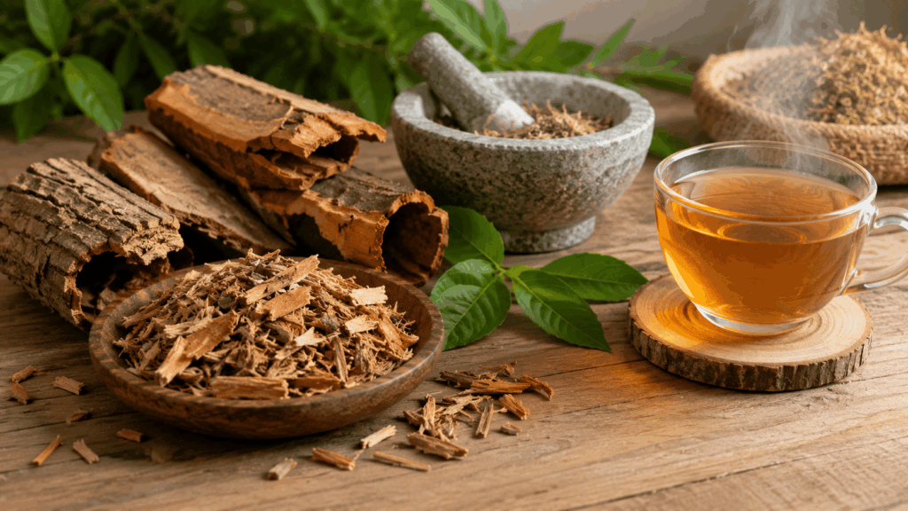 plusieurs morceaux de bois bandé disposés sur une table en bois naturel