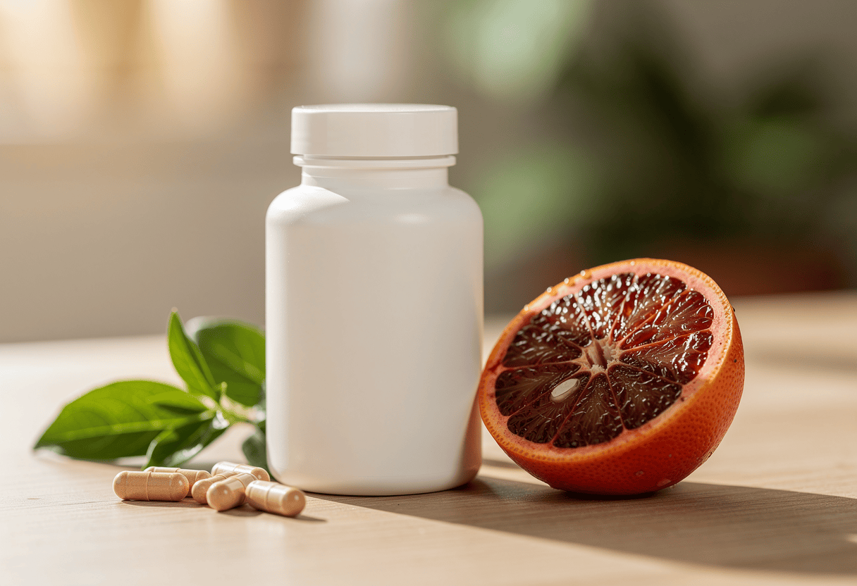 un flacon de complément alimentaire inspiré de Morosil Valebio