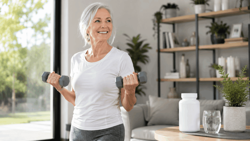 une activité physique douce, comme la marche ou des exercices avec de petits haltères