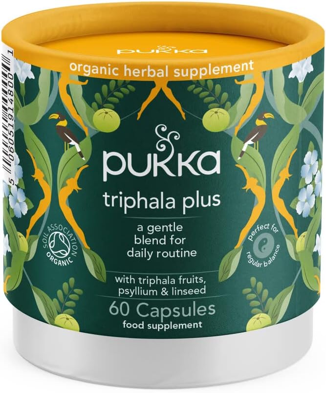 Pukka Triphala Plus 60 gélules bio Ayurveda formule enrichie digestive