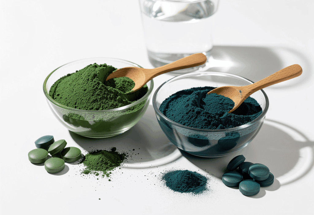 Comparatif entre la chlorella et la spiruline