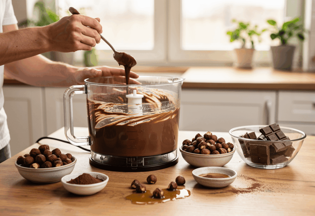Préparation de la pâte à tartiner