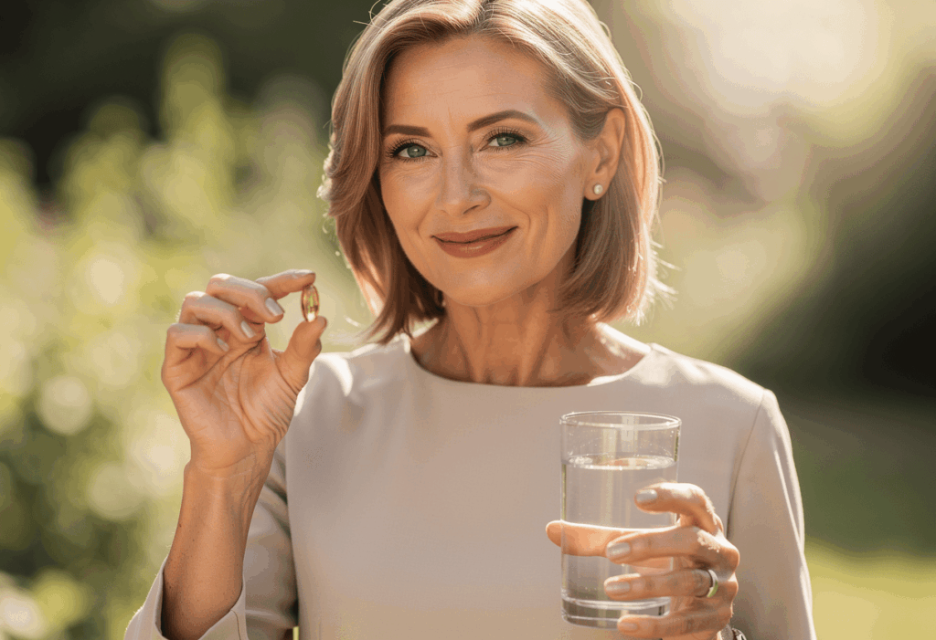 Une personne profitant des bienfaits de la vitamine E