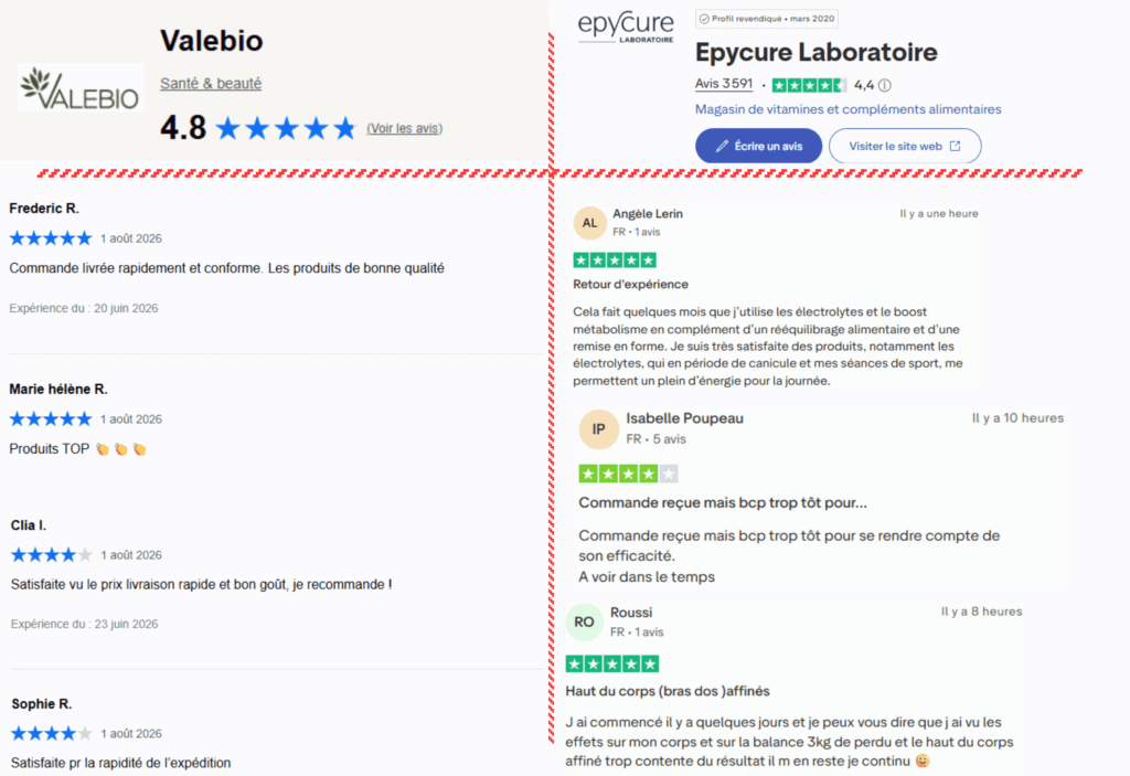 avis des clients sur Valebio ou Epycure