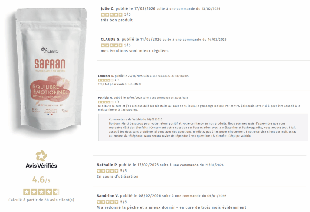 avis des clients sur le safran valebio