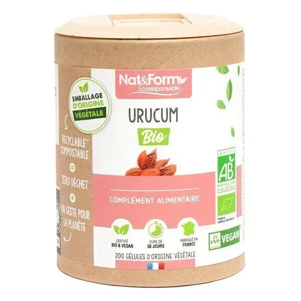 Nat et Form Urucum 200 gélules bio Greenweez grand format bixine