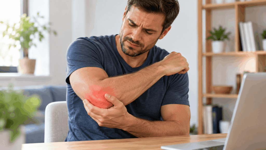 Illustrer la tendinite et la douleur au coude