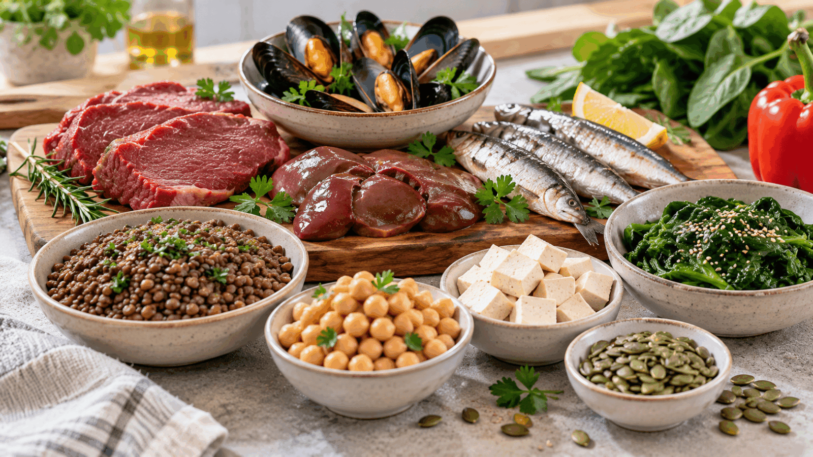 Les meilleures sources de fer par portion réellement consommée